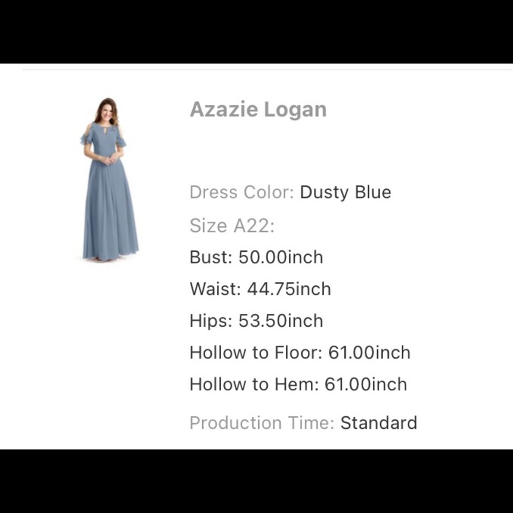 BRAND NEW dusty blue Azazie Logan bridesmaid dress